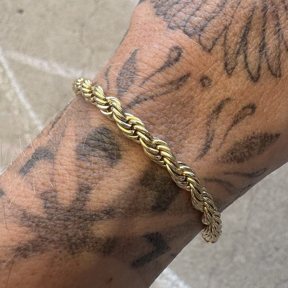 Electric Picks Gold Chain Thick Braided Chunky Bracelet